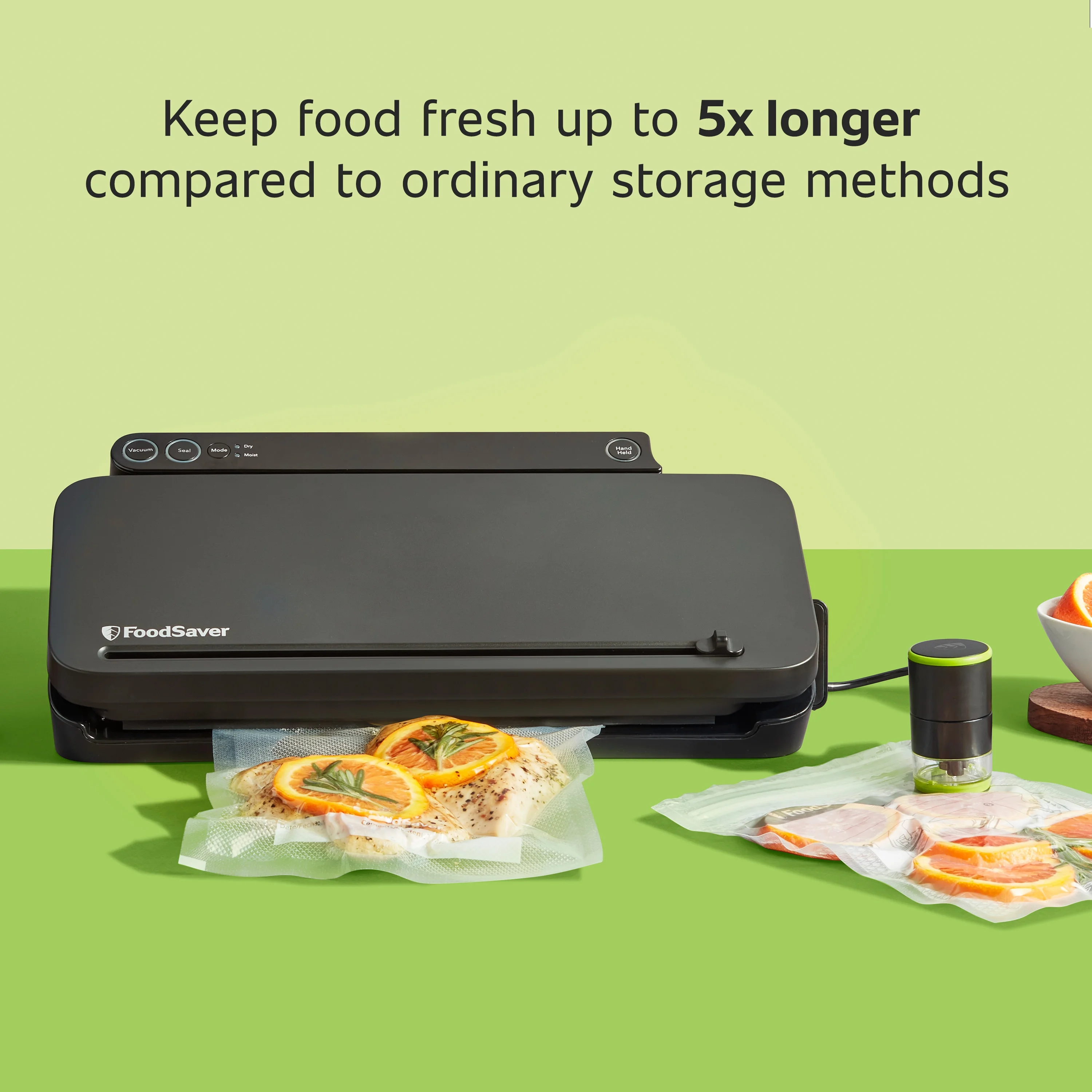 2-in-1 Vacuum Sealer Machine Starter Kit with (60) Pre-Cut Bags, Professional Food Sealer With Built-In Handheld, Heavy Duty Construction, Complete Starter System for Bulk Food Storage Freezer Meals - Image 4