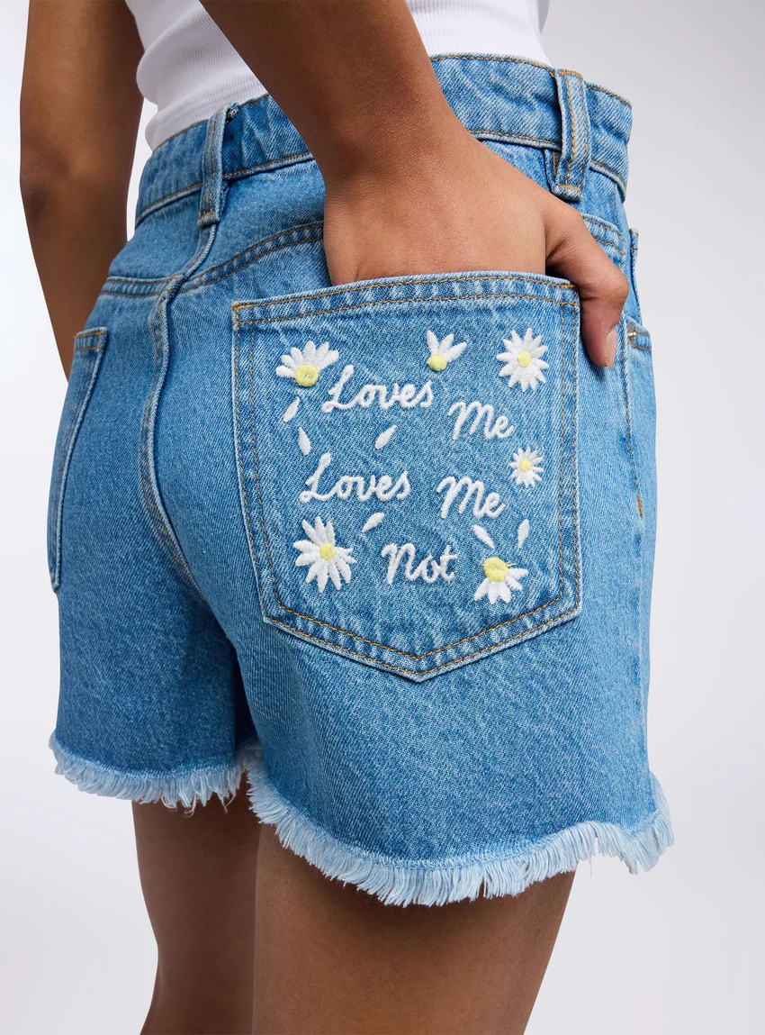 Terranova Shorts di jeans mom con ricami