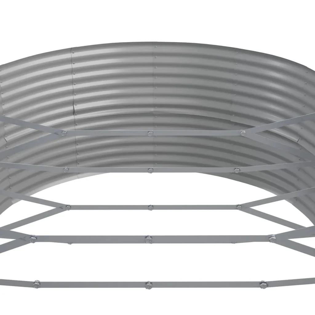 vidaXL Garden Raised Bed Gray 144.5x55.1x26.8 Powder-coated Steel