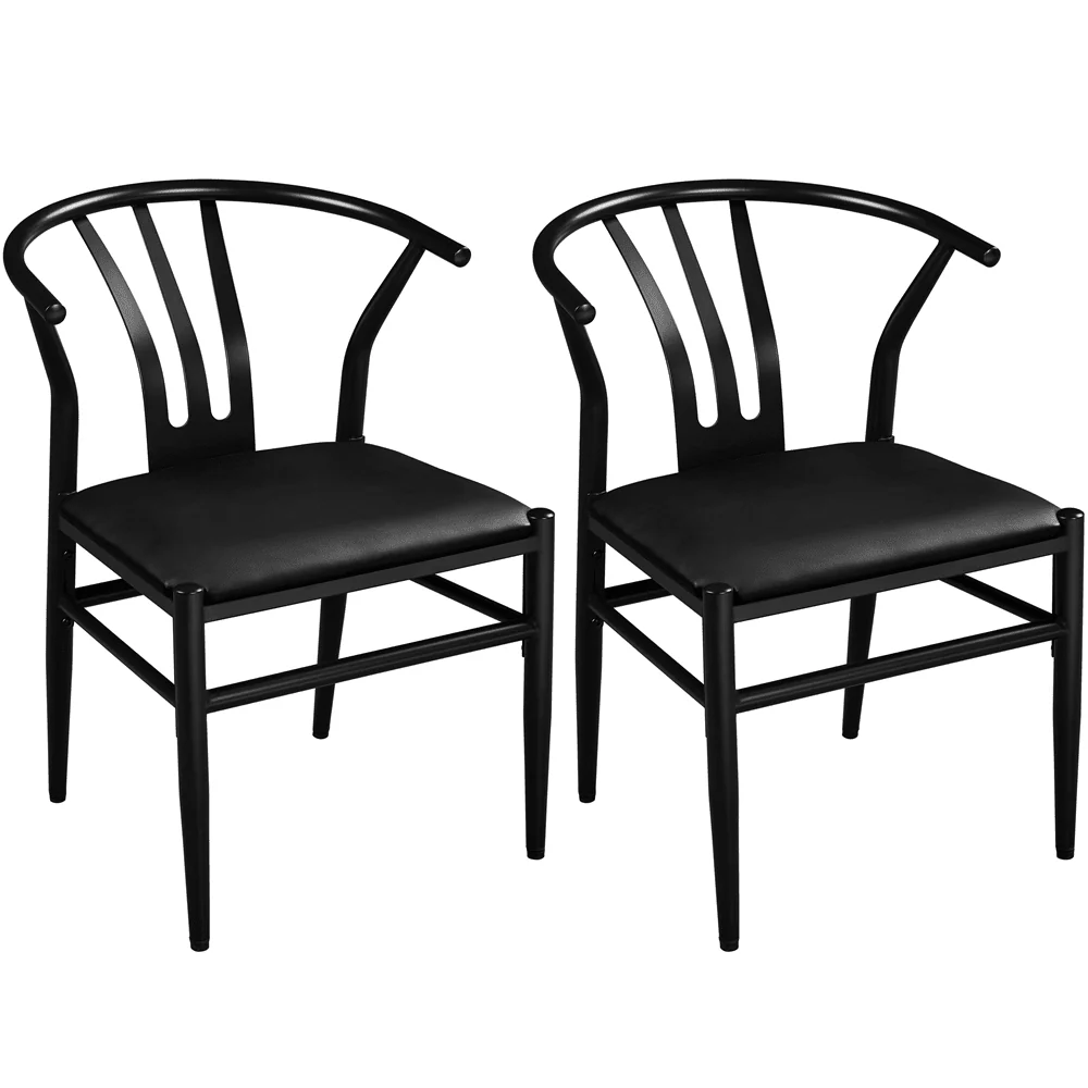 SMILE MART Dining Chair, Set of 2, Black