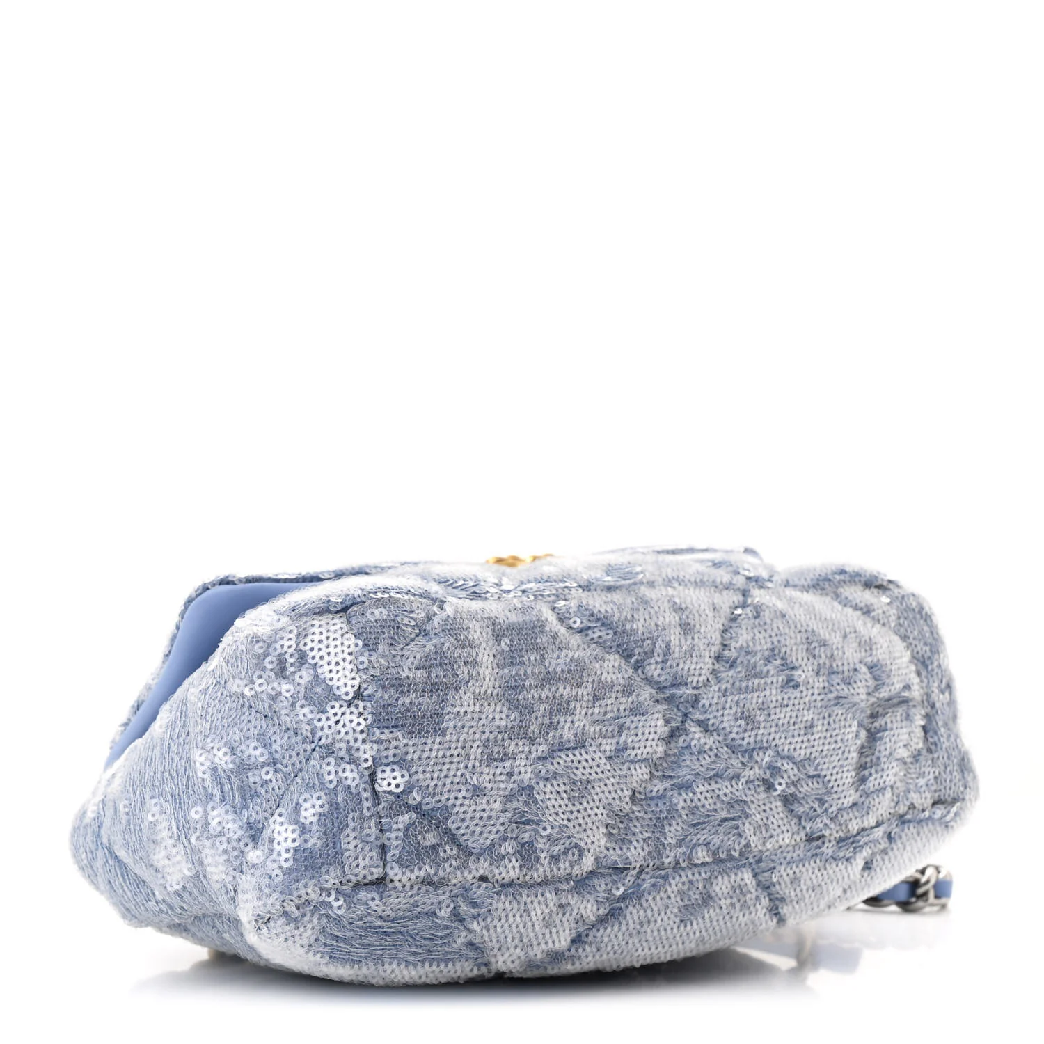 Sequin Quilted Medium Chanel 19 Flap Light Blue