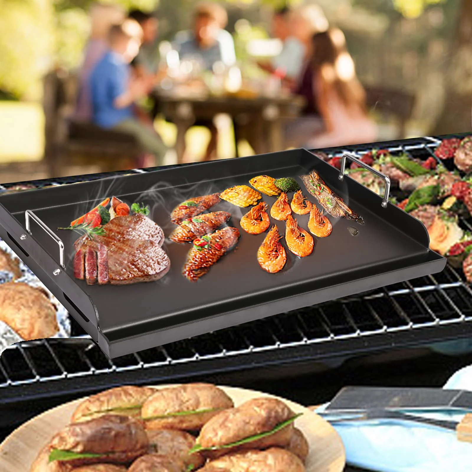 Utheer 25 x 16 Nonstick Coating Cooking Griddle for Gas Grill