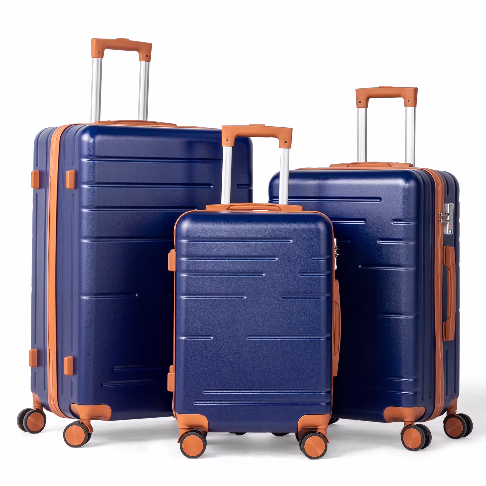 Zimtown Luggage 3 Piece Set Suitcase ABS Hardside Lightweight with TSA Lock Spinner Wheels, Beige