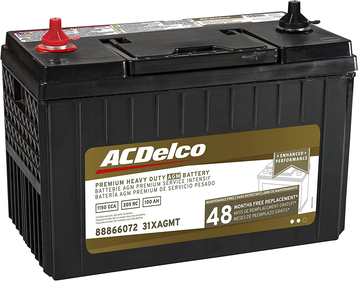 Acdelco Gold 31XAGMT 48 Month Warranty Premium Heavy Duty AGM BCI Group 31 Battery
