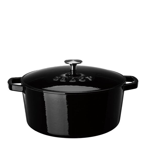 Støpejernsgryte 6,7L svart