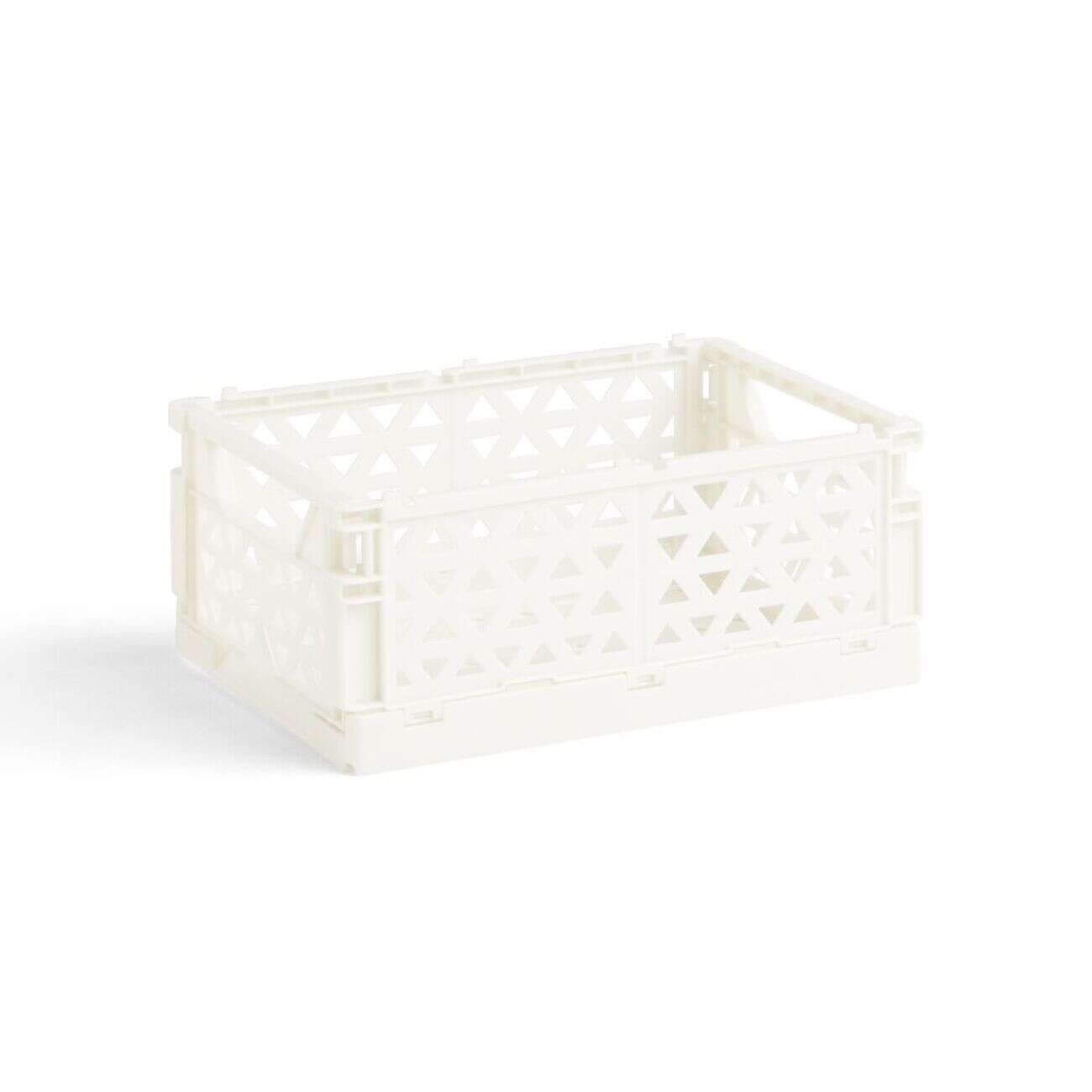 Caisse pliable polypropylène 17x12x7.5cm gris pastel