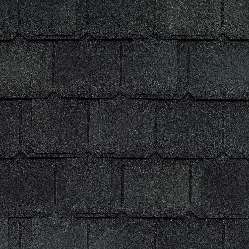 GAF Camelot II Charcoal Gray Designer Laminated Architectural Asphalt Shingles, 17 in. x 34.5 in., 25 sq. ft. per Bundle (14-Piece)
