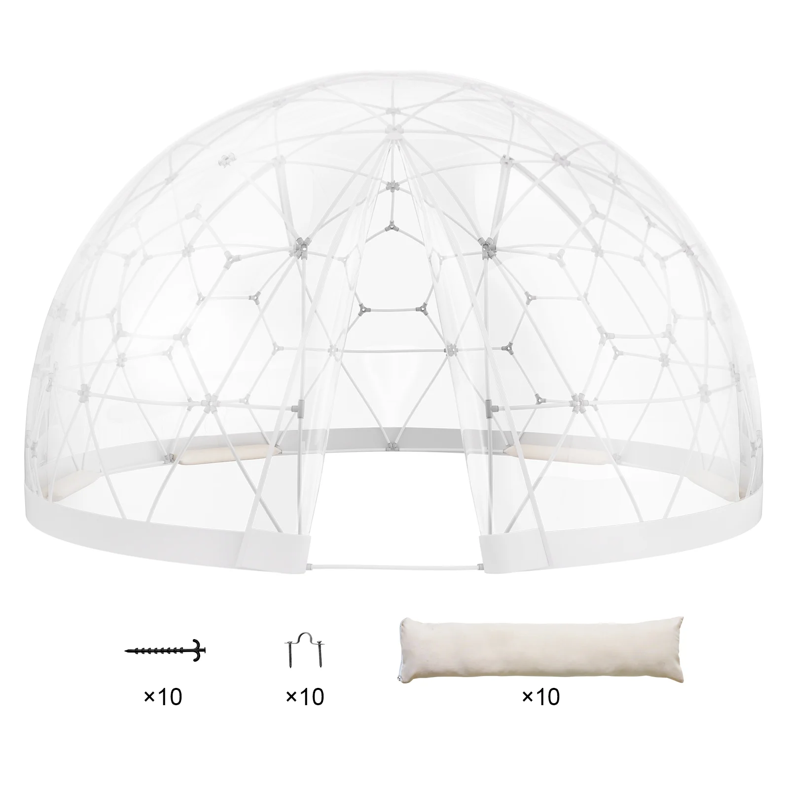 Outdoor Dome Shelter, 9.5 FT Clear PVC Garden Tent, Waterproof Geodesic Dome Tent with Window for Patio, Backyard Dining, and Parties - Image 8