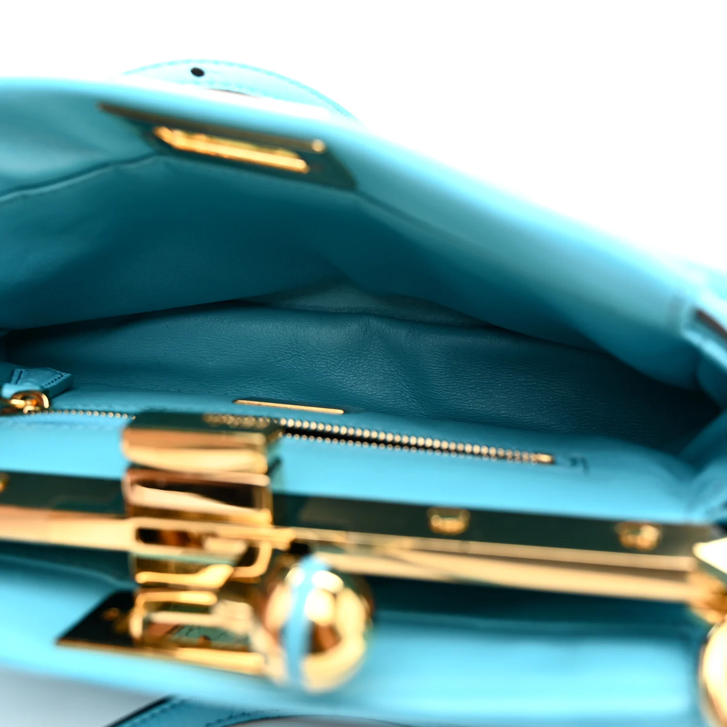 Shiny Nappa Small Peekaboo Click Bag Pool