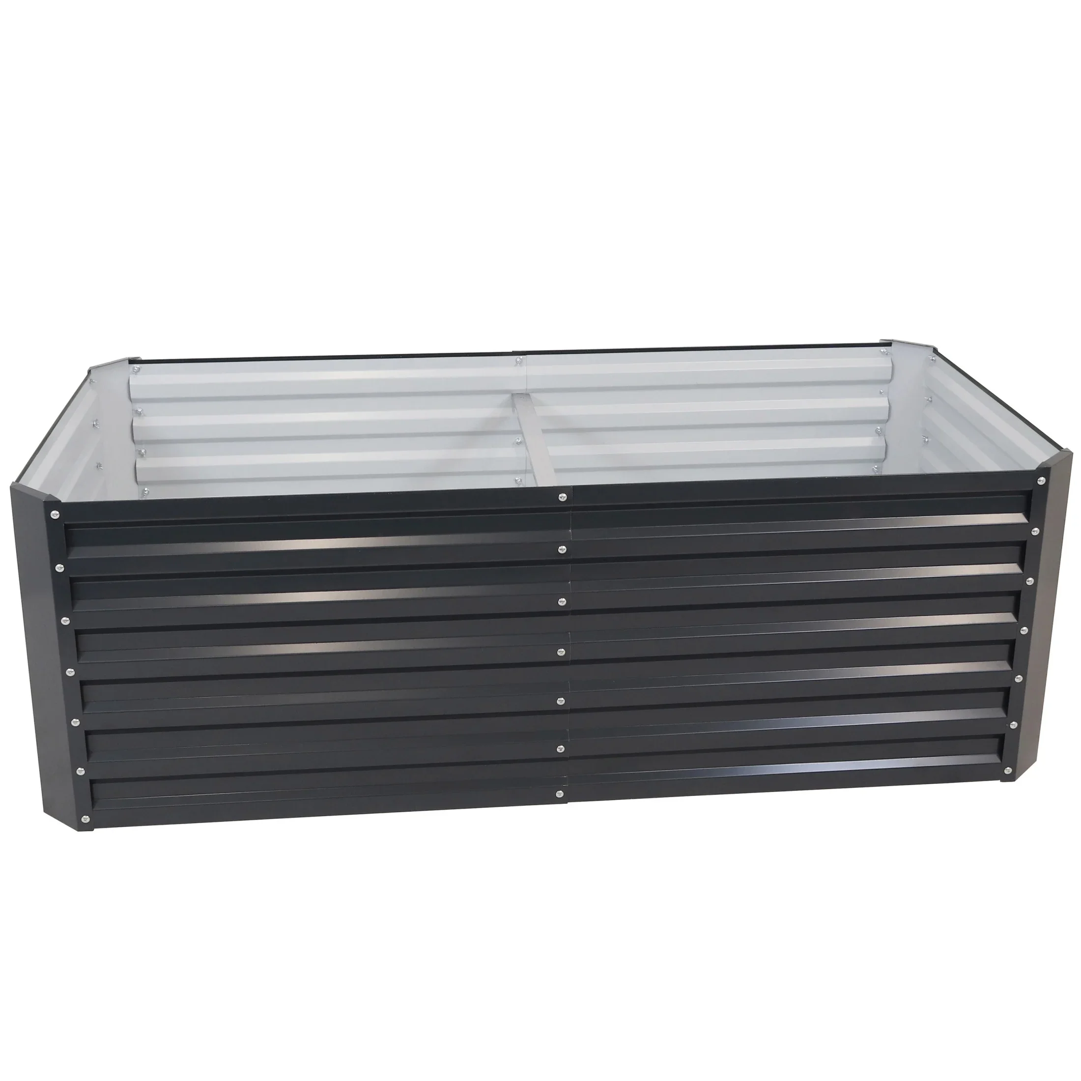 Sunnydaze 71 x 35.5 x 23.5 Rectangular Silver Galvalume Steel Raised Garden Bed