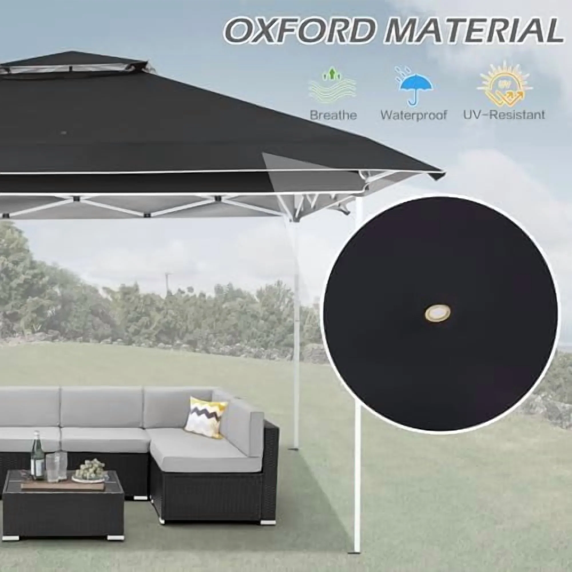 Pop Up Tent Canopy, Waterproof Canopy with Net and UV Resistant, Sidewalls Instant Shelter Canopy Tent with Carrying Roller Bag for Garden, Grill and Backyard (White)