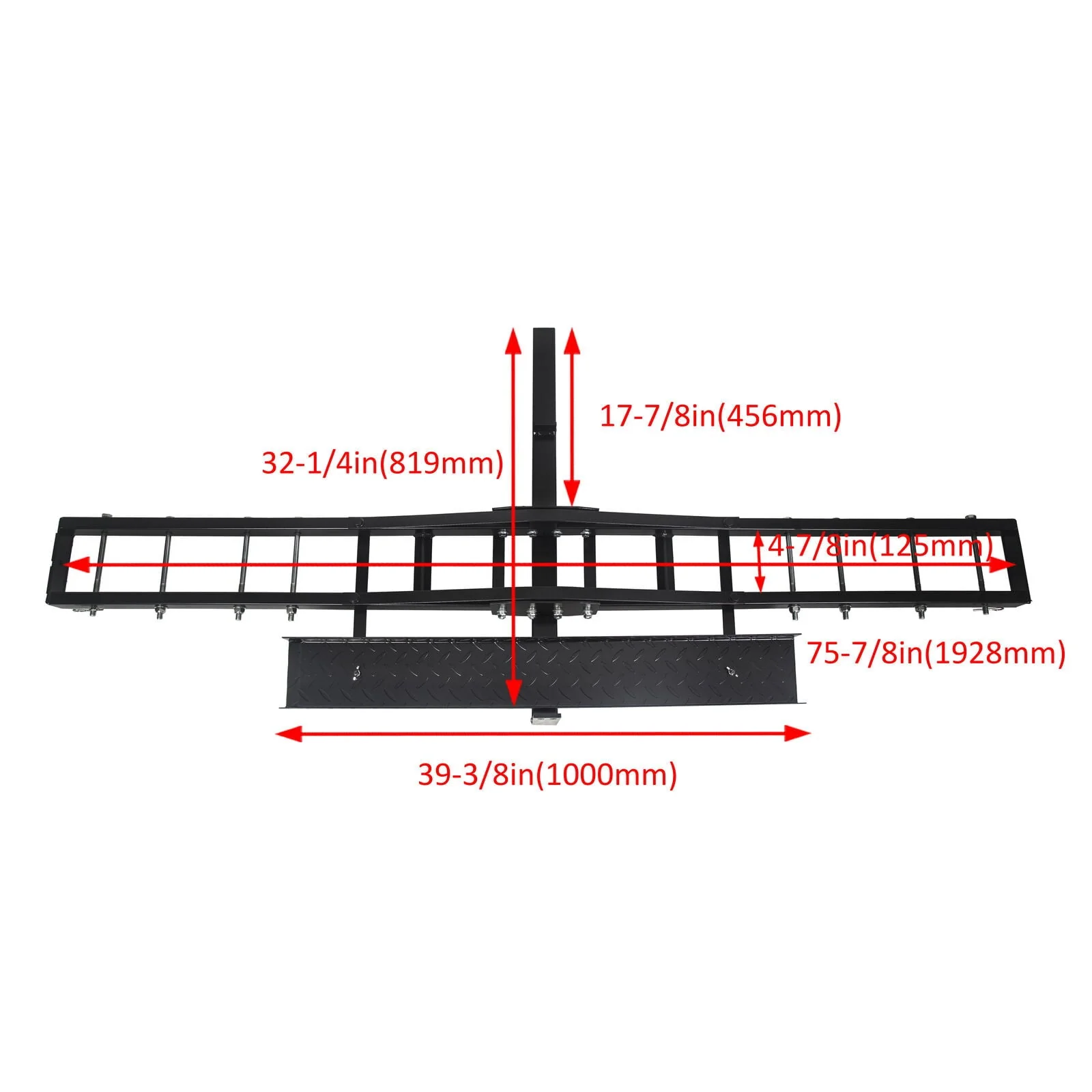 Kojem 500 lb Heavy Duty Motorcycle Dirt Bike Scooter Carrier Hitch Rack Hauler Trailer with Loading Ramp
