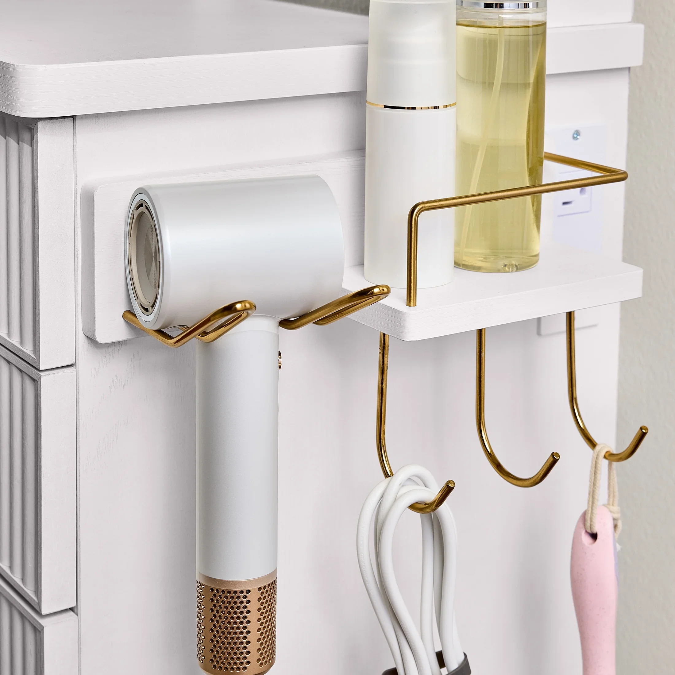 Better Homes & Gardens Lillian Vanity Desk with LED Lighted Mirror, White Finish