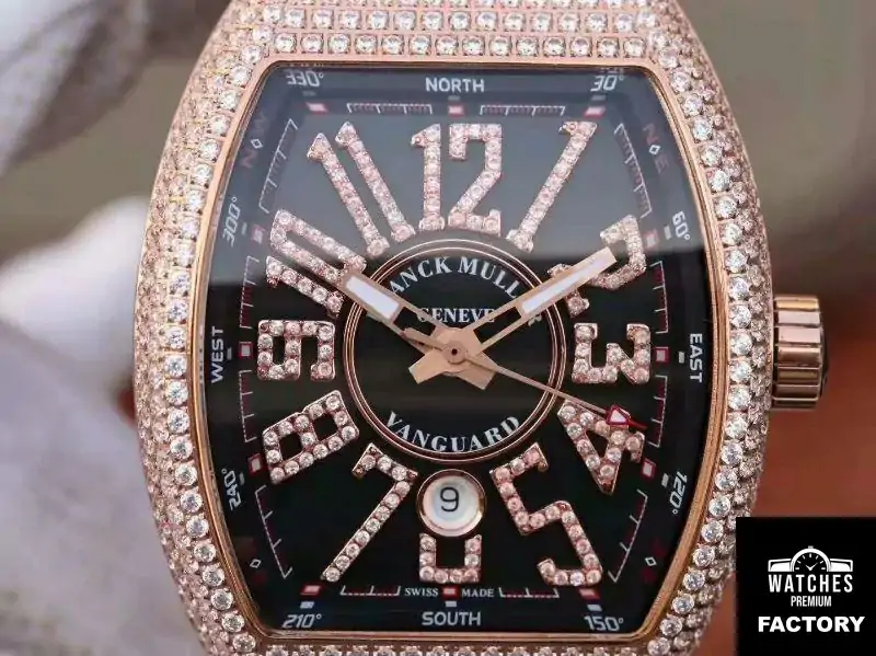 Franck Muller Vanguard 18K Rose Gold V45.SC.DT.D.NBR.CD.5N.NR Black Dial