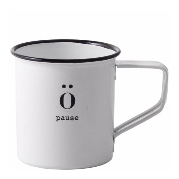 Emalje kopp mini Pause 12 cl hvit