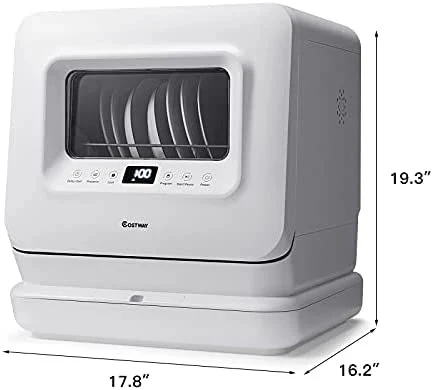 Portable Countertop Dishwasher, with 7.5L Openable Water Tank