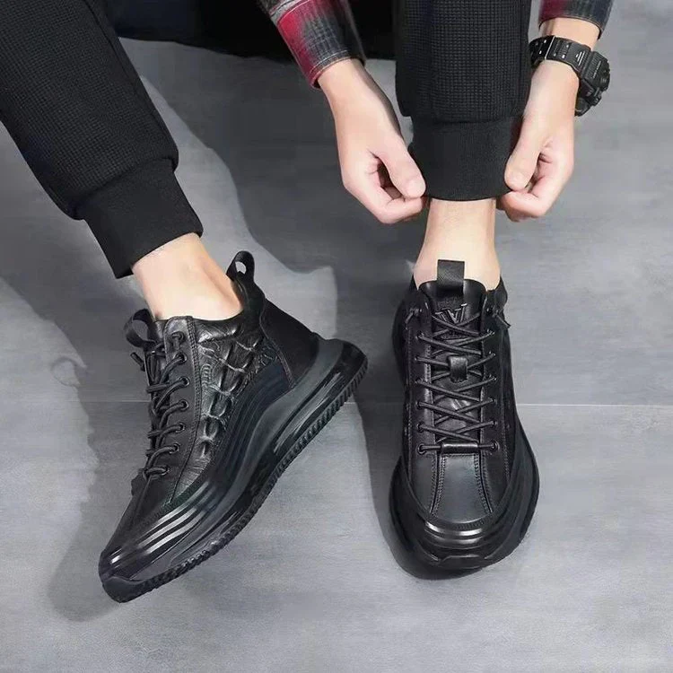 Chaussures Décontractées Homme en Cuir de Vachette avec Coussin d’Air