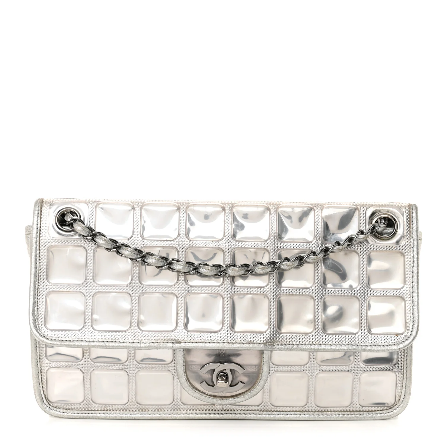Vinyl Large Ice Cube Flap Silver