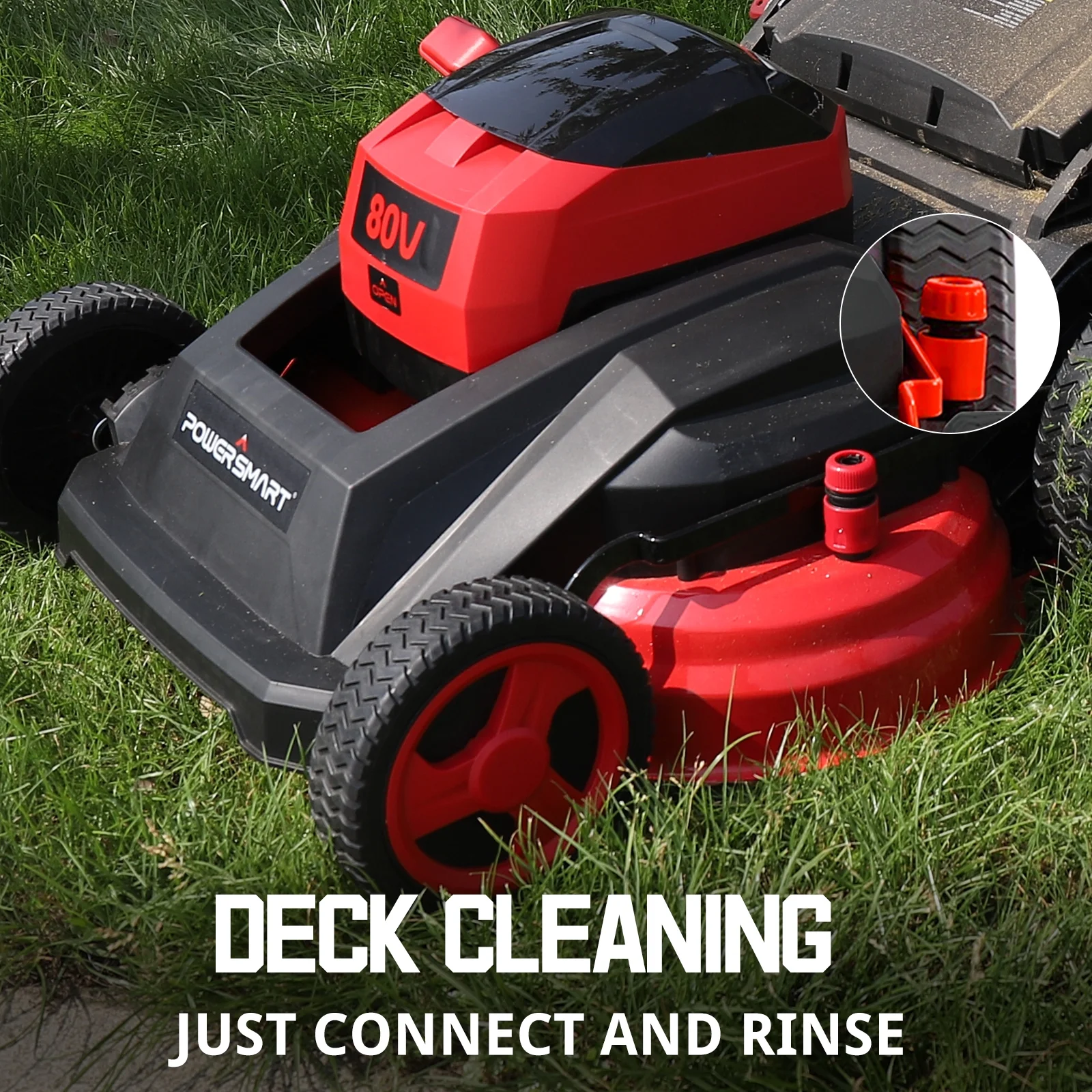 80V Cordless Lawn Mower with 5 Cutting Height, Adjustable Speed - Image 6