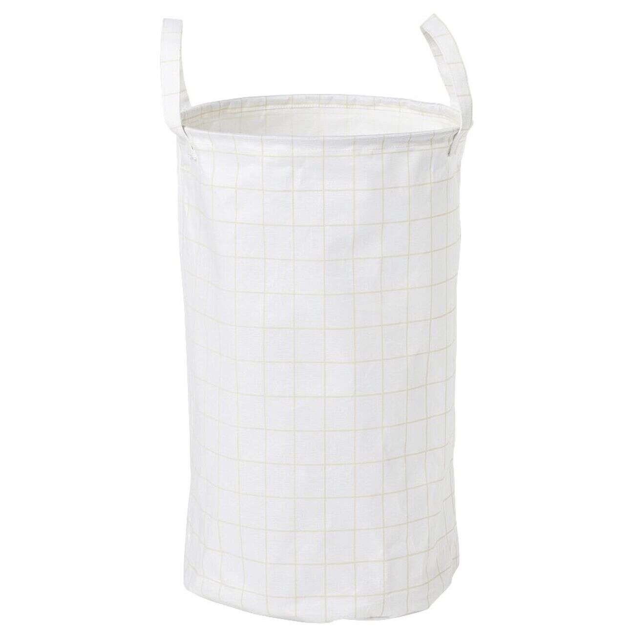 Panier à linge 60L tissu blanc