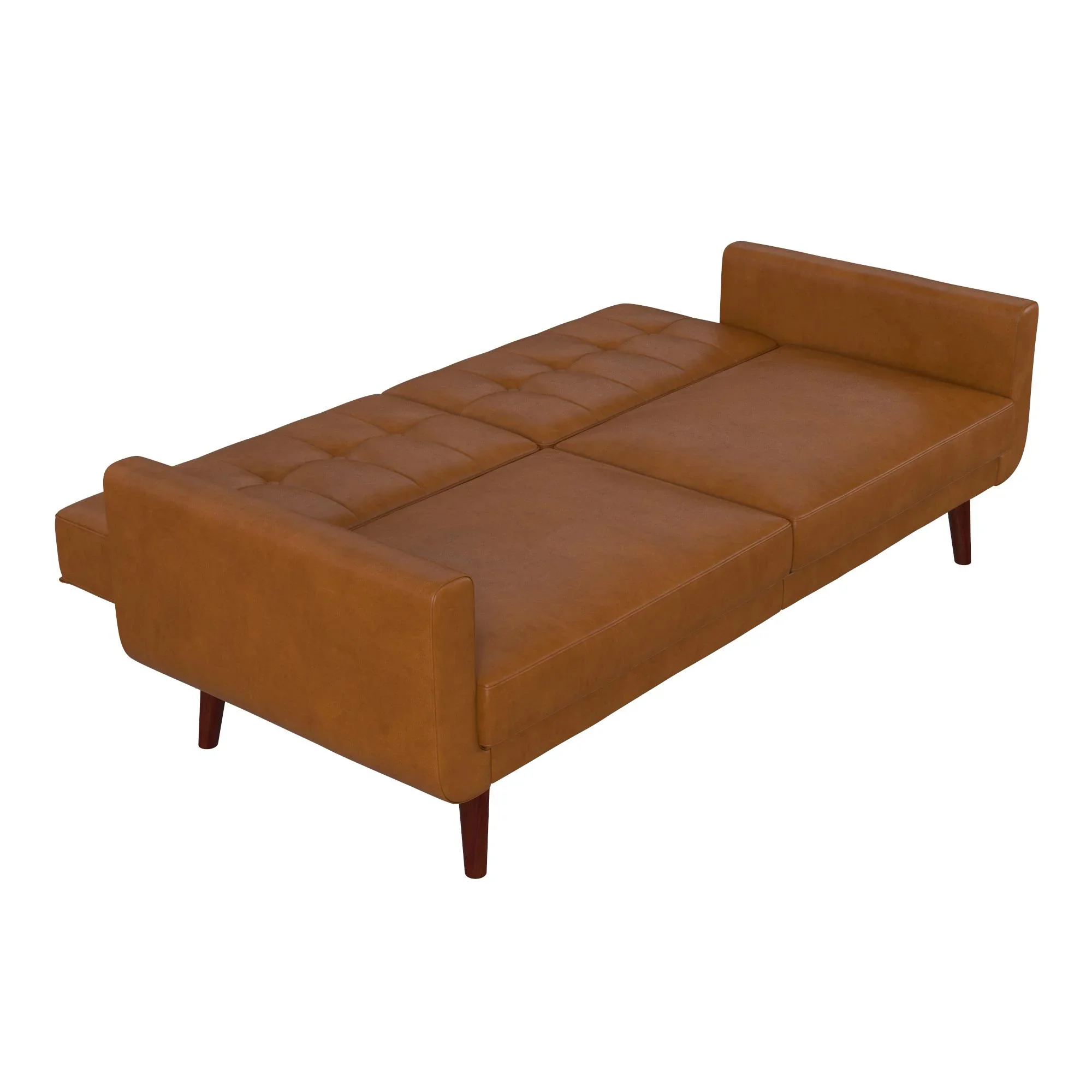 Better Homes & Gardens Nola Modern Futon, Camel Faux Leather