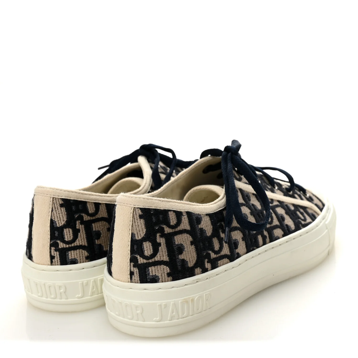 Canvas Oblique Walk'N'Dior Low Top Sneakers 38.5 Deep Blue