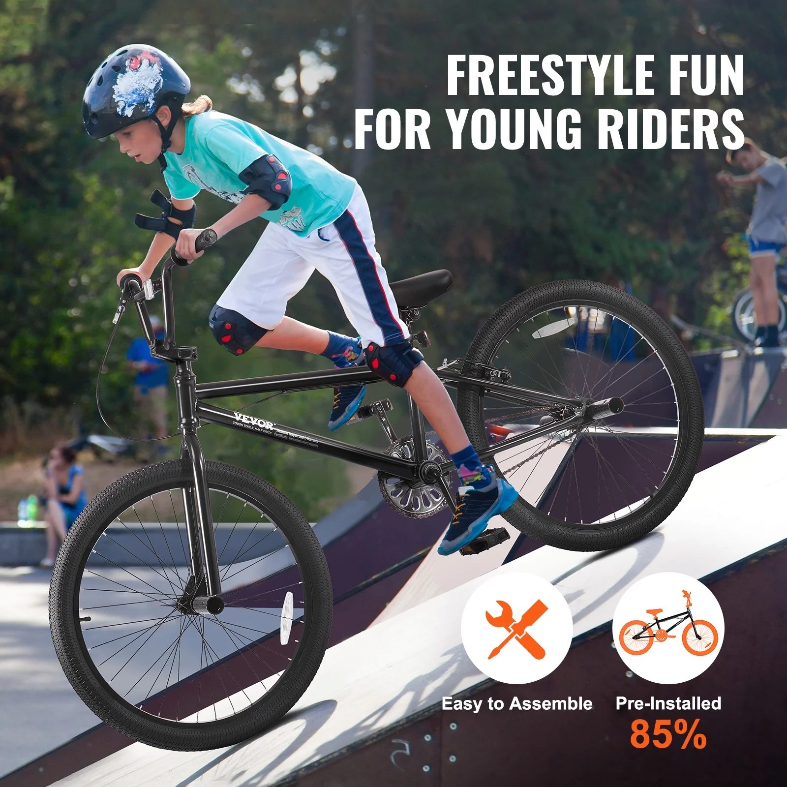 BMX Bike, 24-Inch Wheel Freestyle Bike, BMX Race Bike with 4 Pegs, Beginner-Level BMX to Advanced Riders, BMX Bicycles for Teen Adult Men Women, Durable Hi-Ten Steel Frame, Easy to Assemble - Image 6