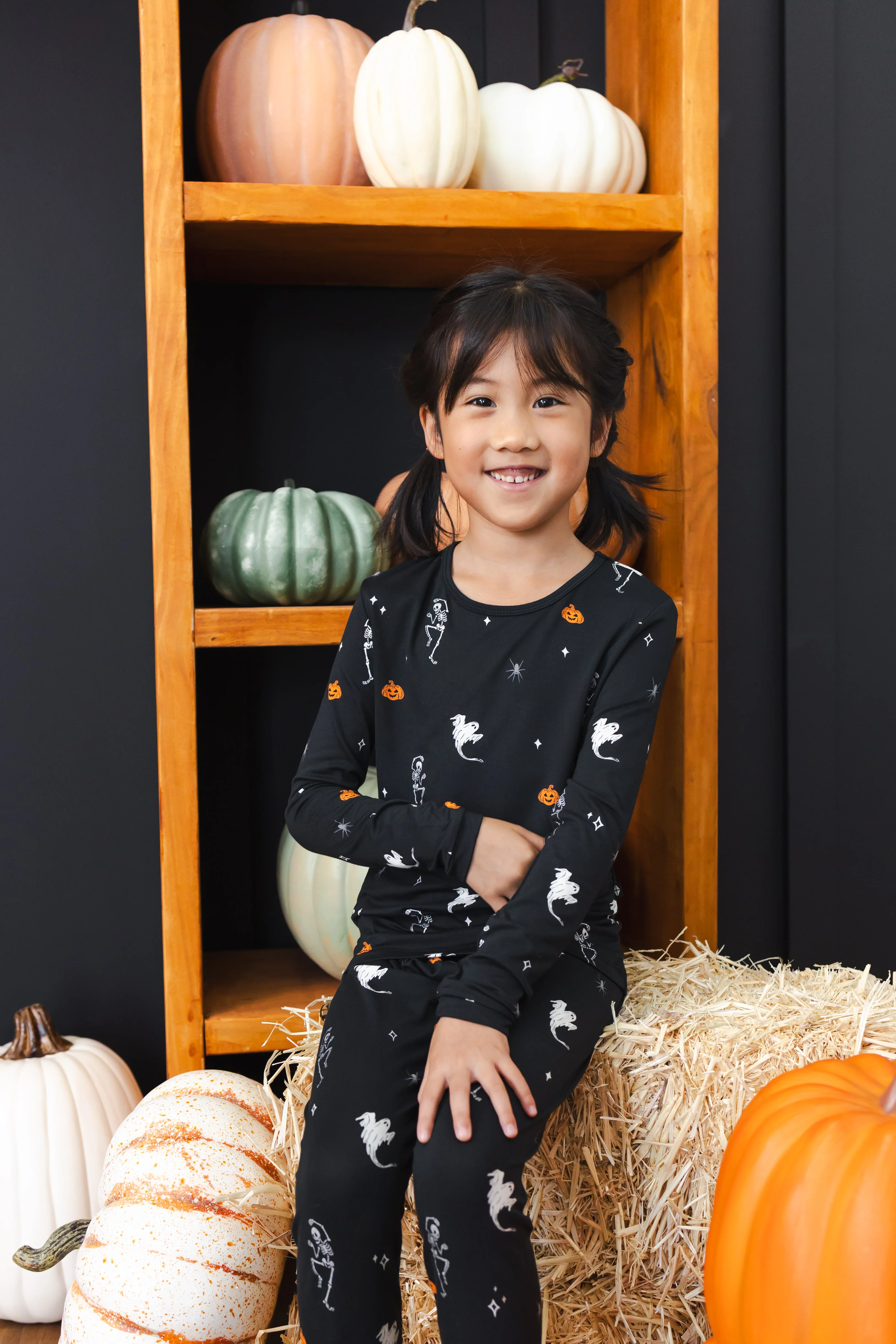 Long Sleeve Pajamas in Halloween Friends