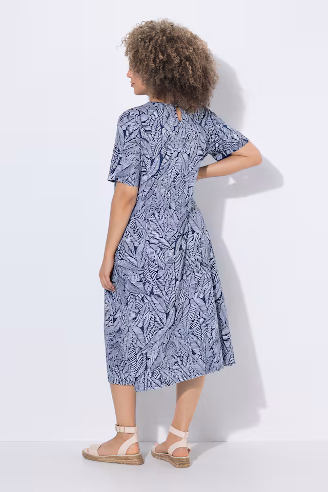 Leaf Print T-Shirt Dress