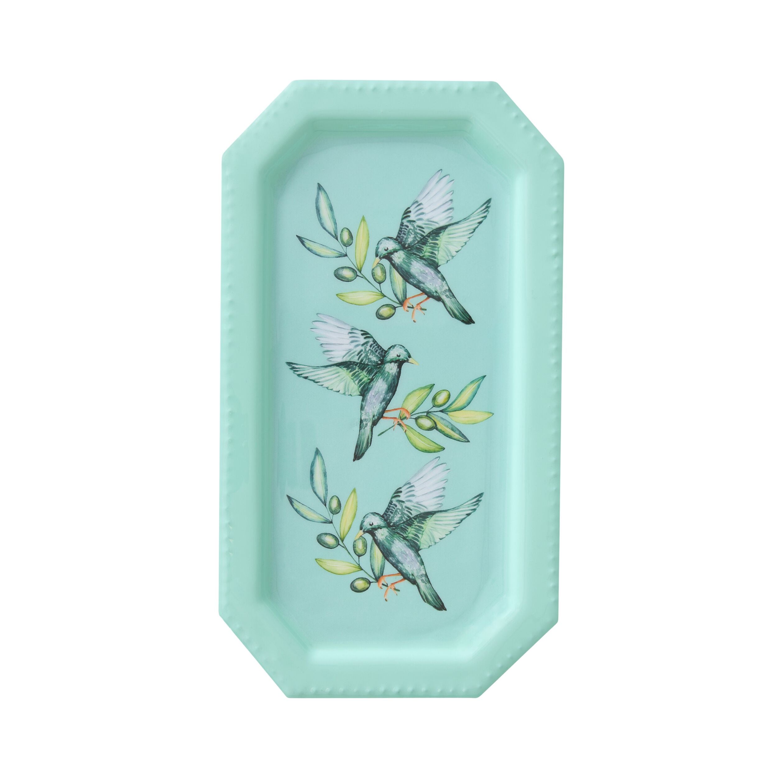 Folk Garden Long Tray Sky Blue
