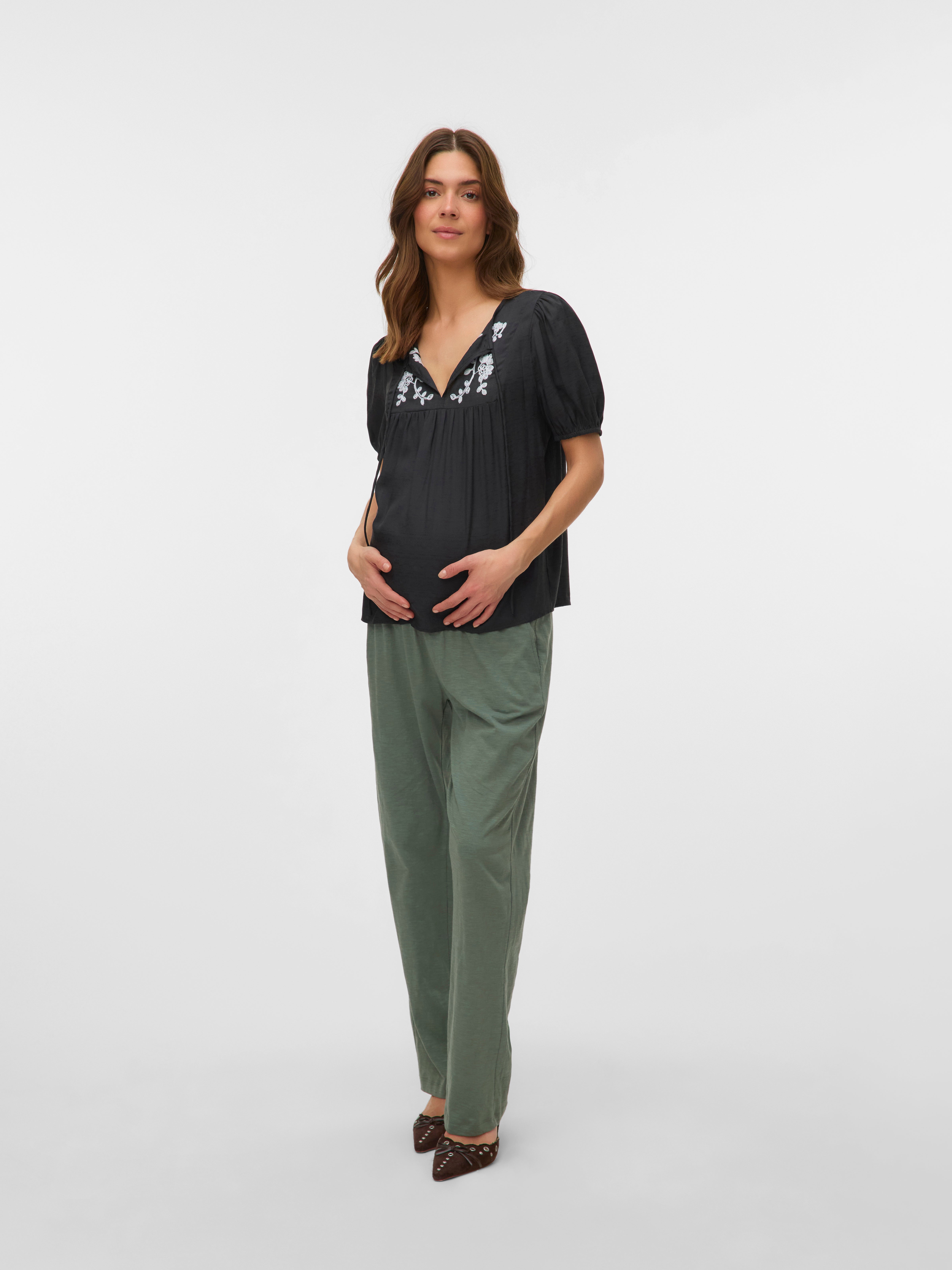 VERO MODA® Regular Fit Round Neck Elasticated cuffs Balloon sleeves Top