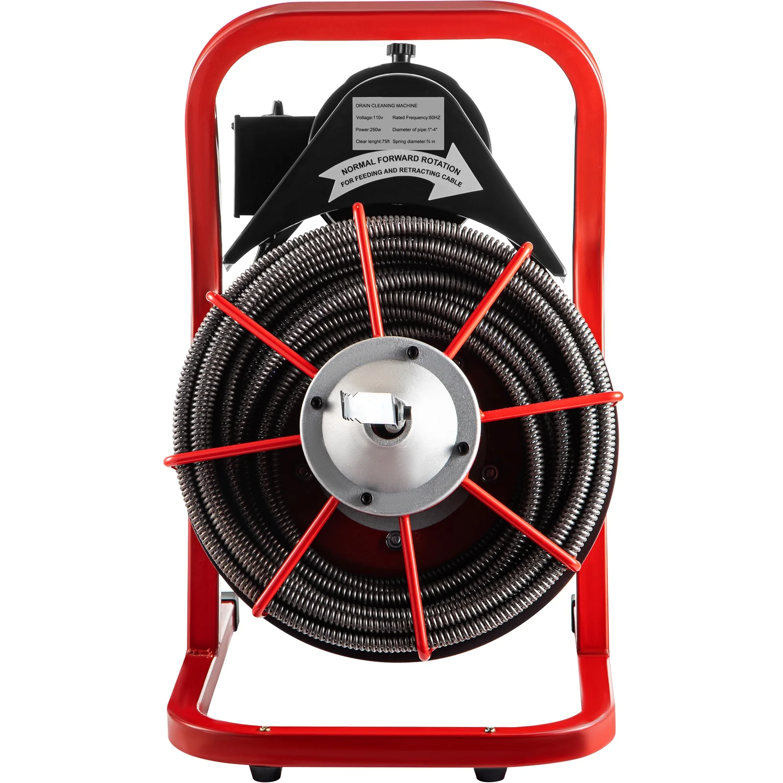 Drain Cleaning Machine 75ft x 3/8 in Drain Cleaner Machines 250W Electric Drain Auger for 1" to 4" Pipes Electric Drain Snake Sewer Snake Drill w/ Cutters Glove(75ft x 3/8") - Image 9