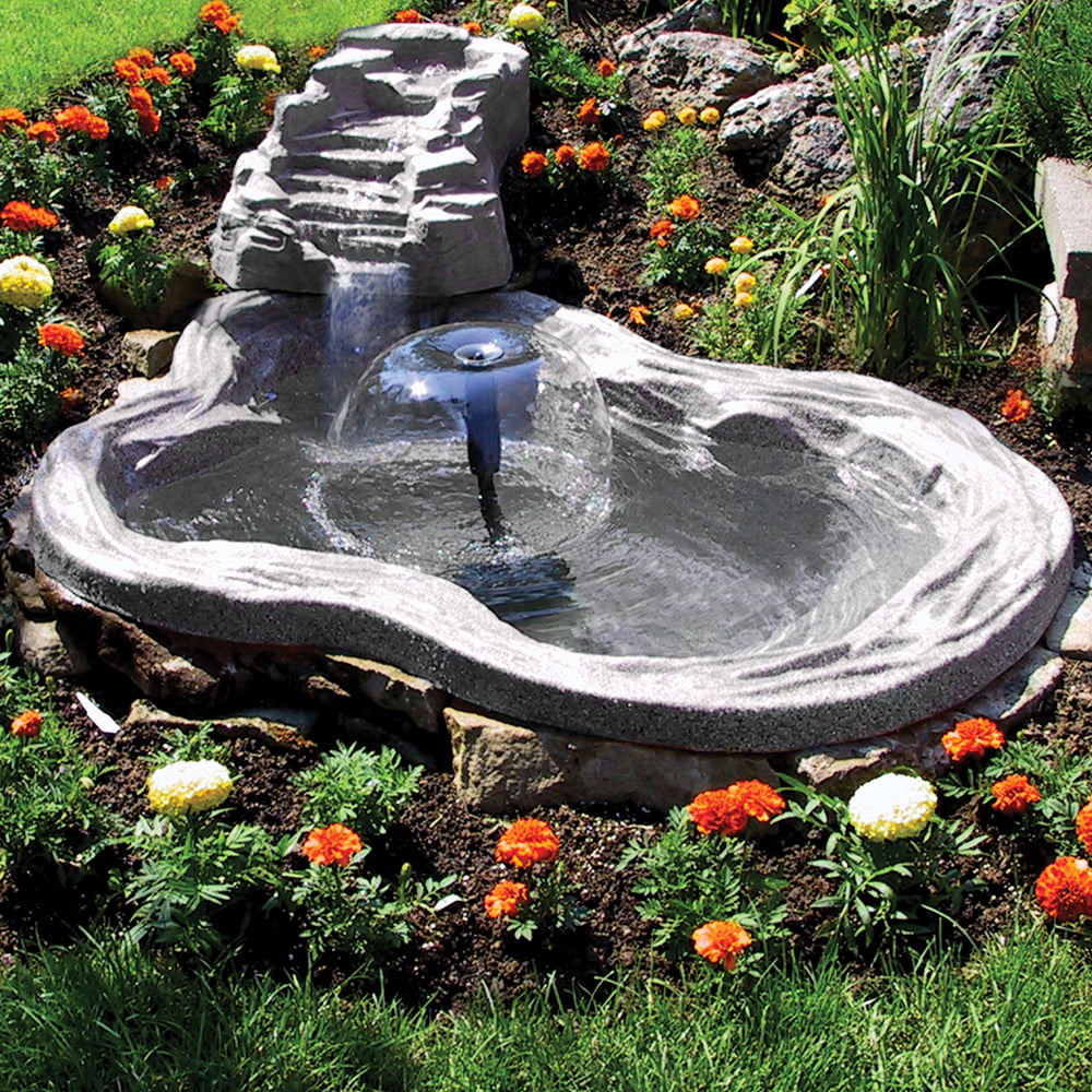 Algreen Decorative Pond Watercoarse, Tranquility Waterfall with Threaded Fitting, Charcoalstone - Image 2