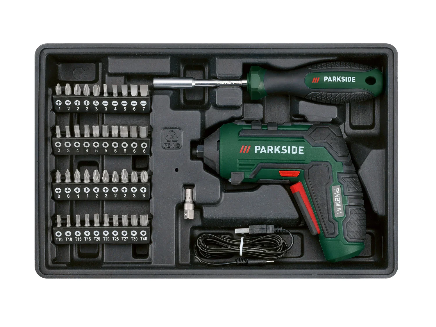 PARKSIDE Bote  outils mtal 4V et Set de tournevis PWBM A1