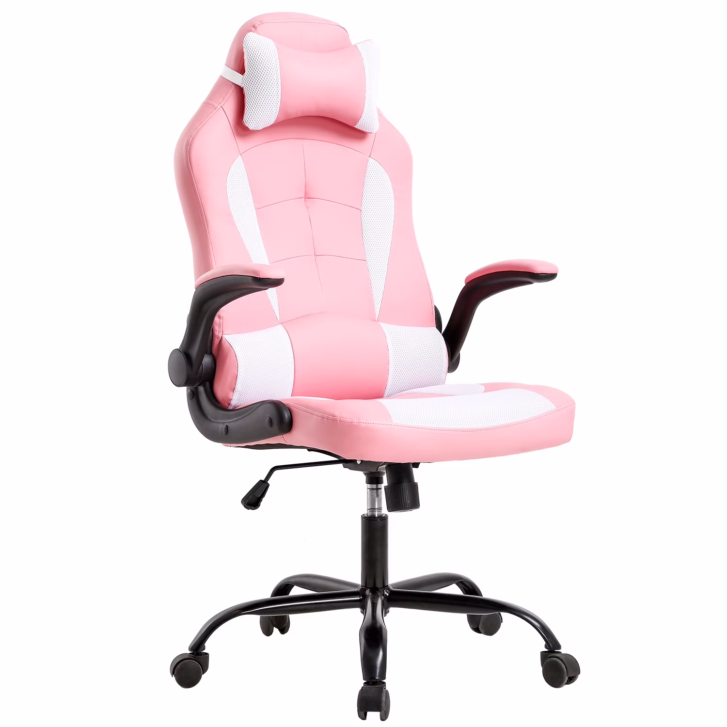 Ergonomic Gaming Chair, Lumbar Support, Swivel Rolling for Women(Pink)(Pink)