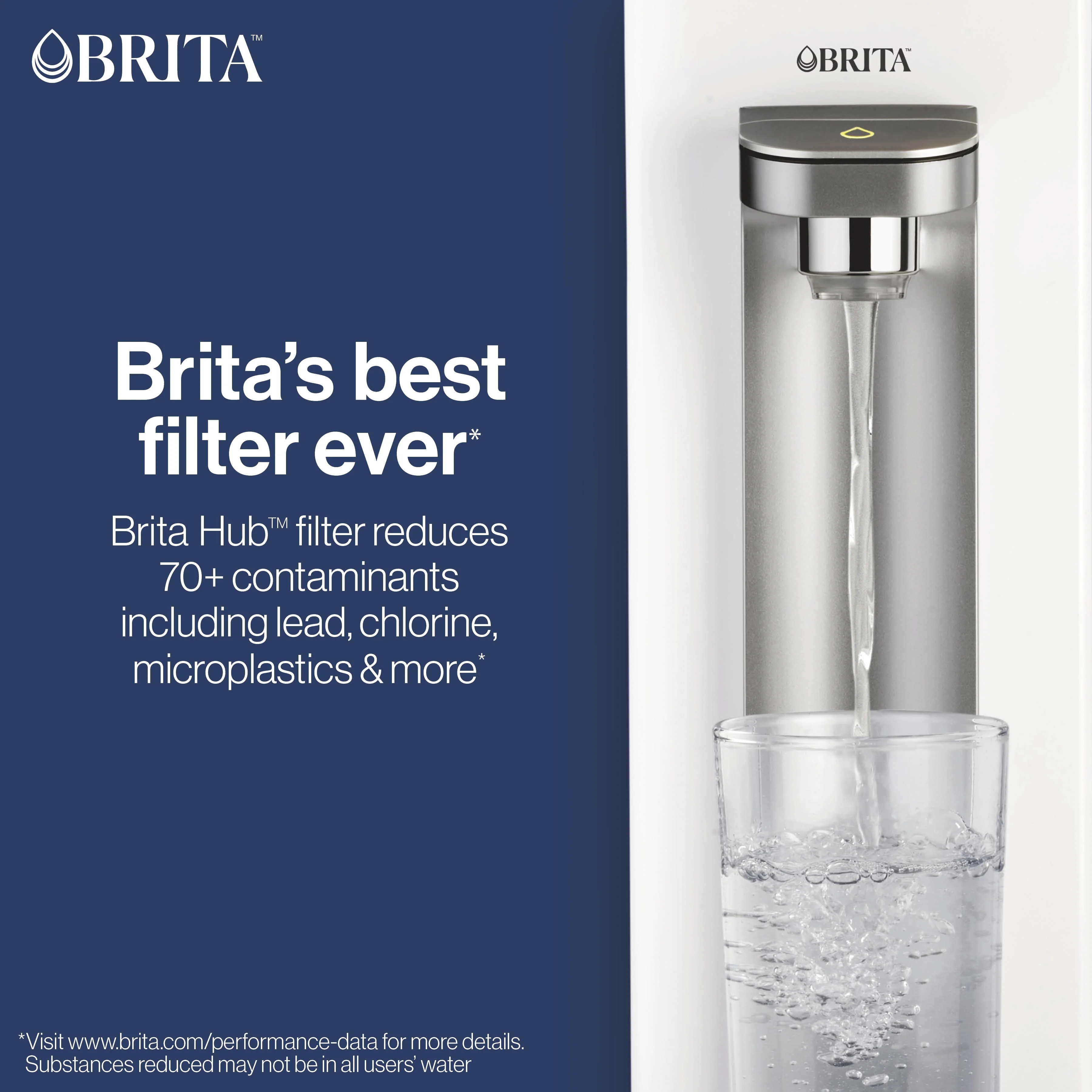 Brita Hub Compact Countertop Water Filtration Device, Water Dispenser, 9 Cup Reservoir, Includes 6 - Month Filter, White