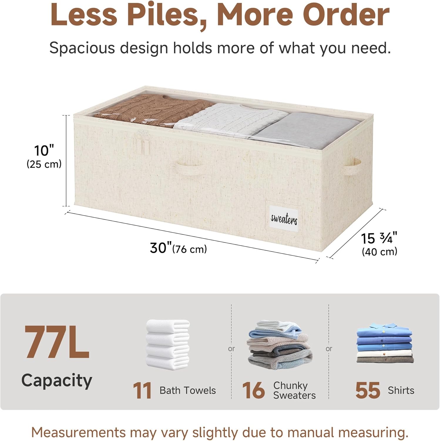 StorageWorks 10 Inch Tall Under Bed Storage Containers with Clear Lid
