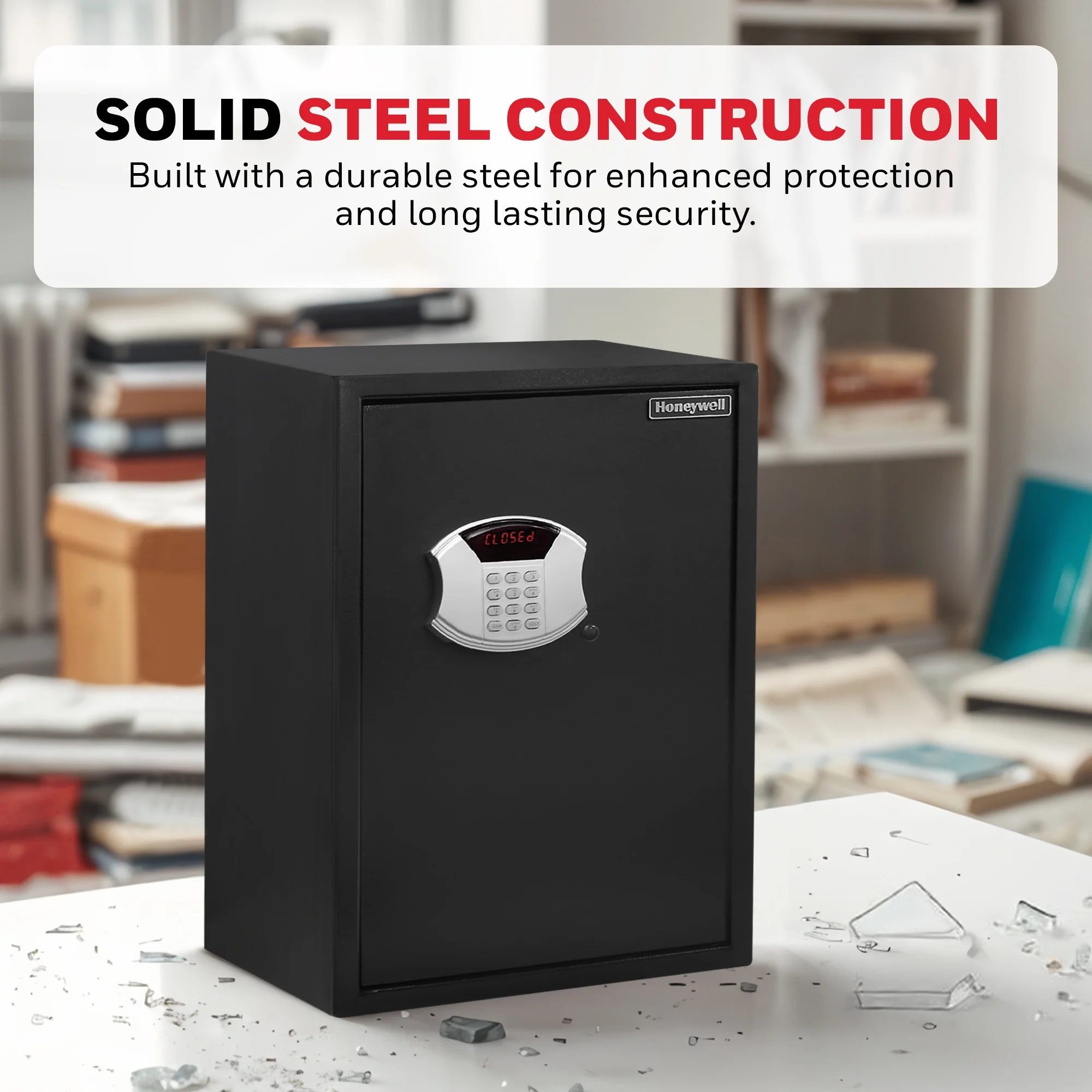 Safes, 2.84 Cu ft, Black Large Electronic Lock/Keys Steel Security Safe, 5107(Black) - Image 3