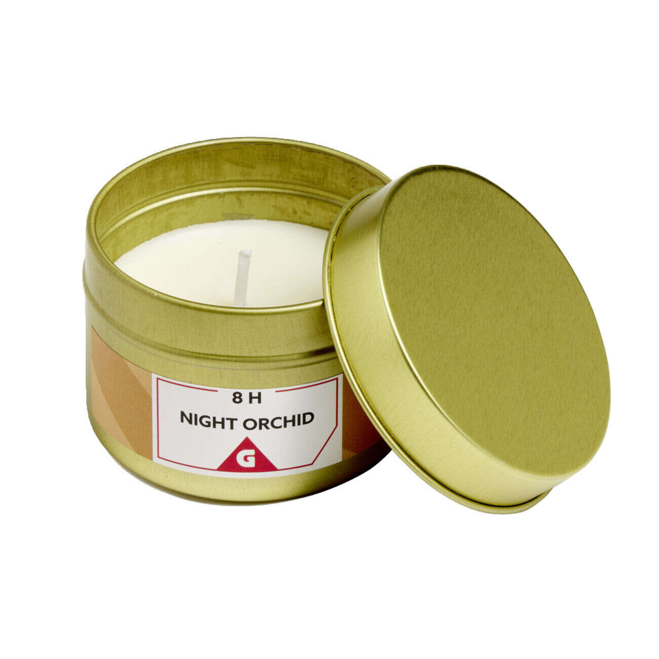 Bougie dans pot métal noir - Orchidée nocture