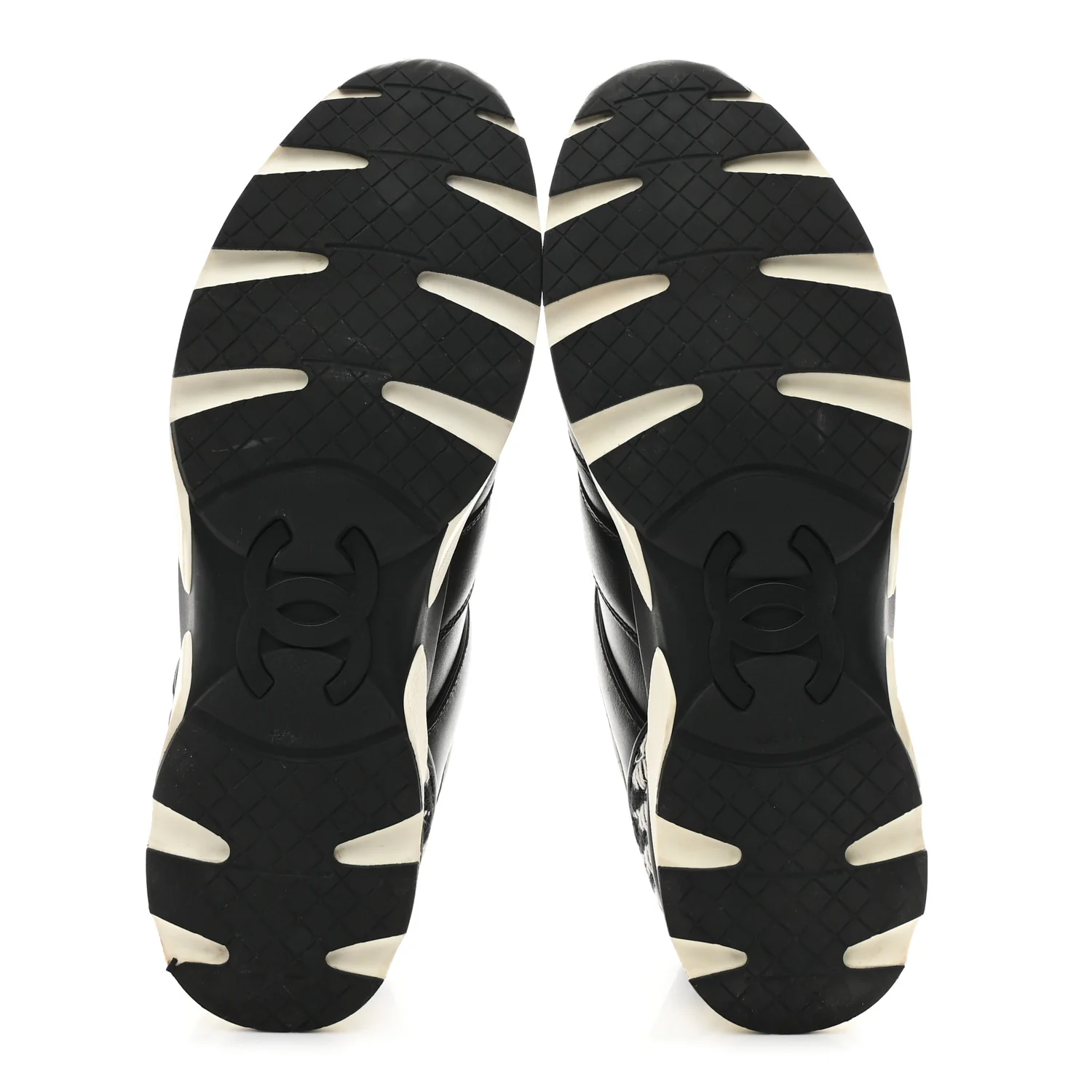 Calfskin Tweed CC Sneakers 41 Black White