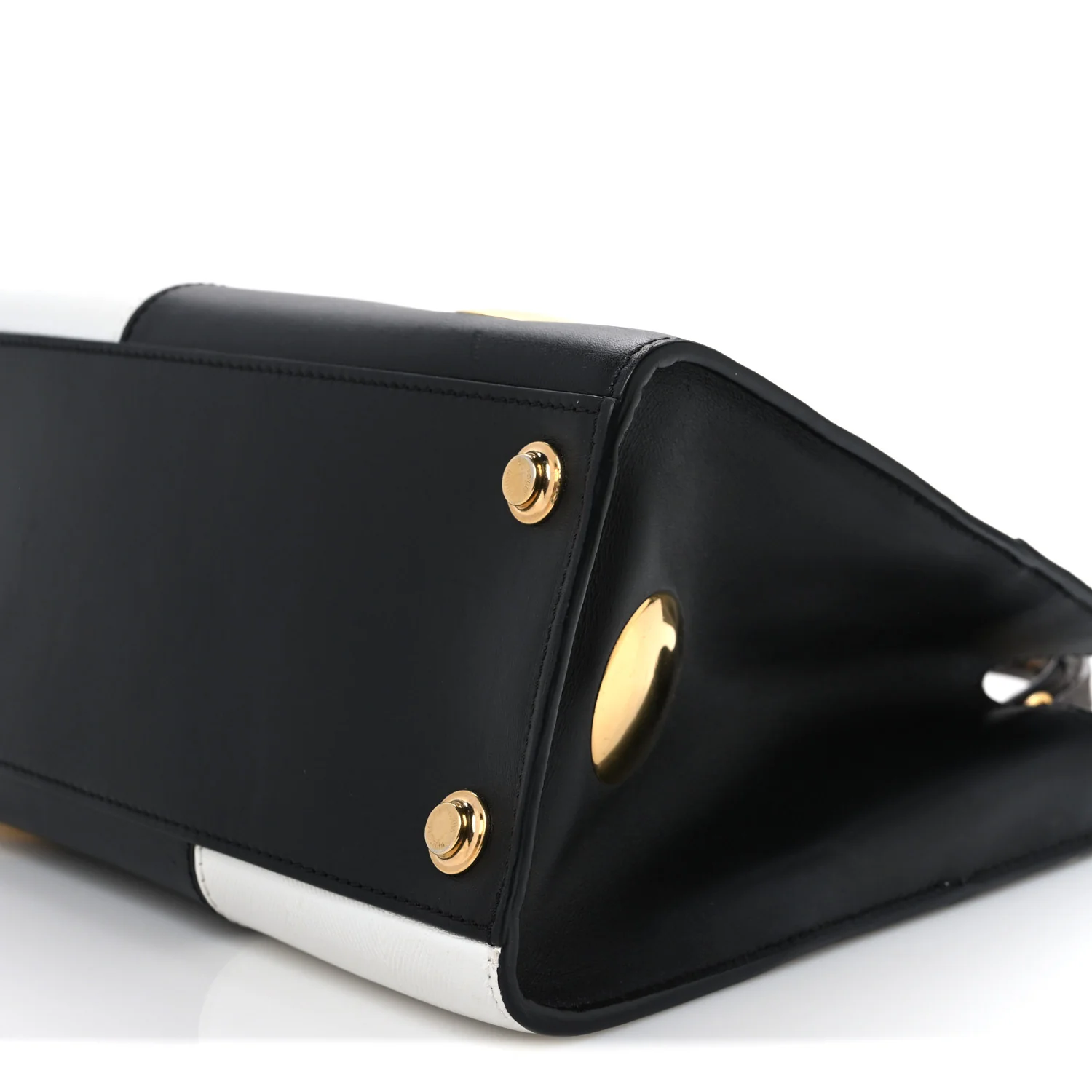 Calfskin Monogram Studded City Steamer PM Black White