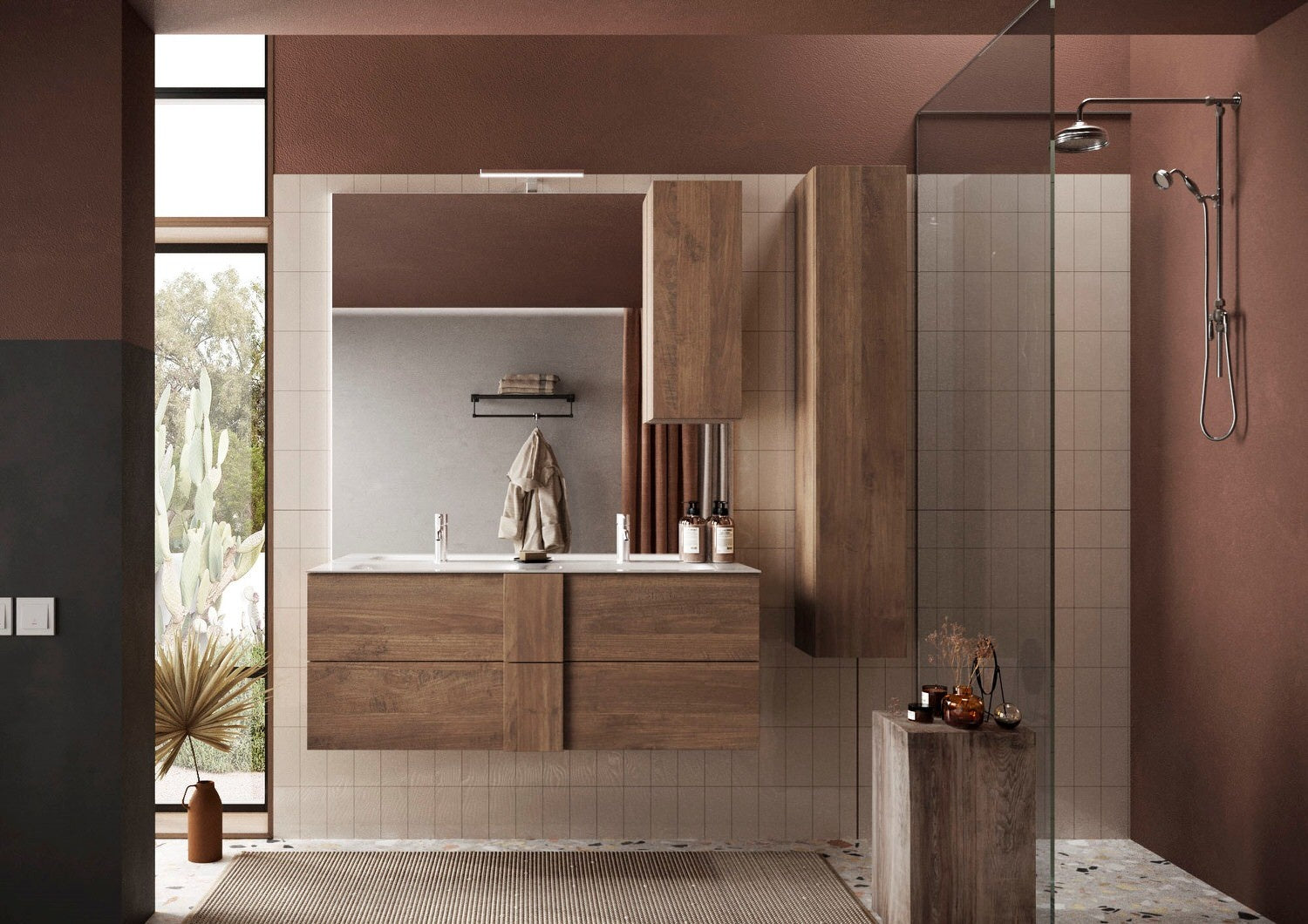 Benvenuto Design Jupiter Badkamer Wandkast Hoog Eiken