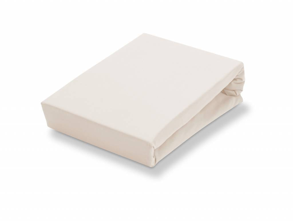 Jersey Soft Hoeslaken Natural   180-200 x 200-220 cm   Ivoor