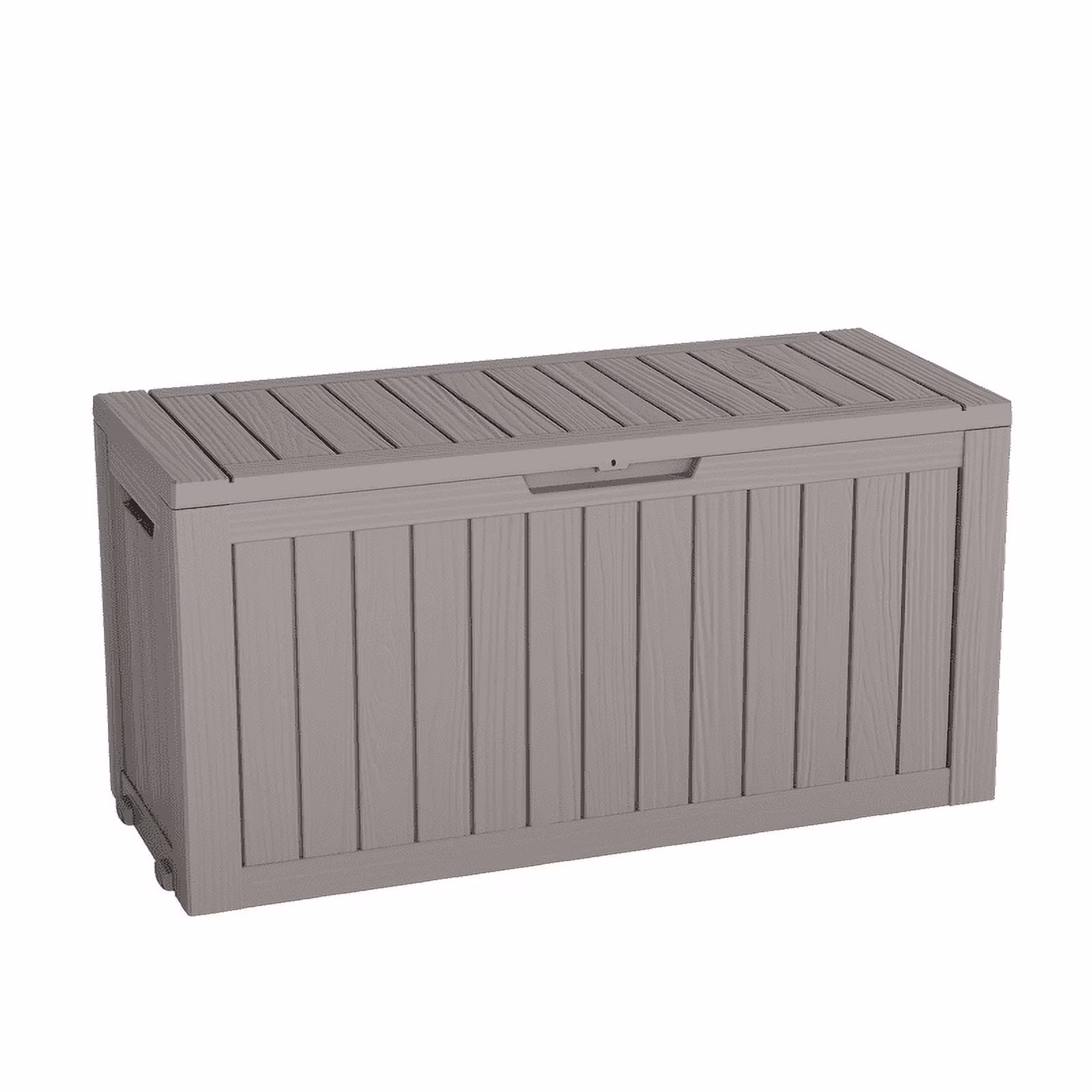 150 Gallon Deck Box, Outdoor Storage Box, Large Waterproof Resin Indoor Storage Box with Built-in Steel Beams for Patio, Cushions, Pool Supplies(150 gal/Black) - Image 3
