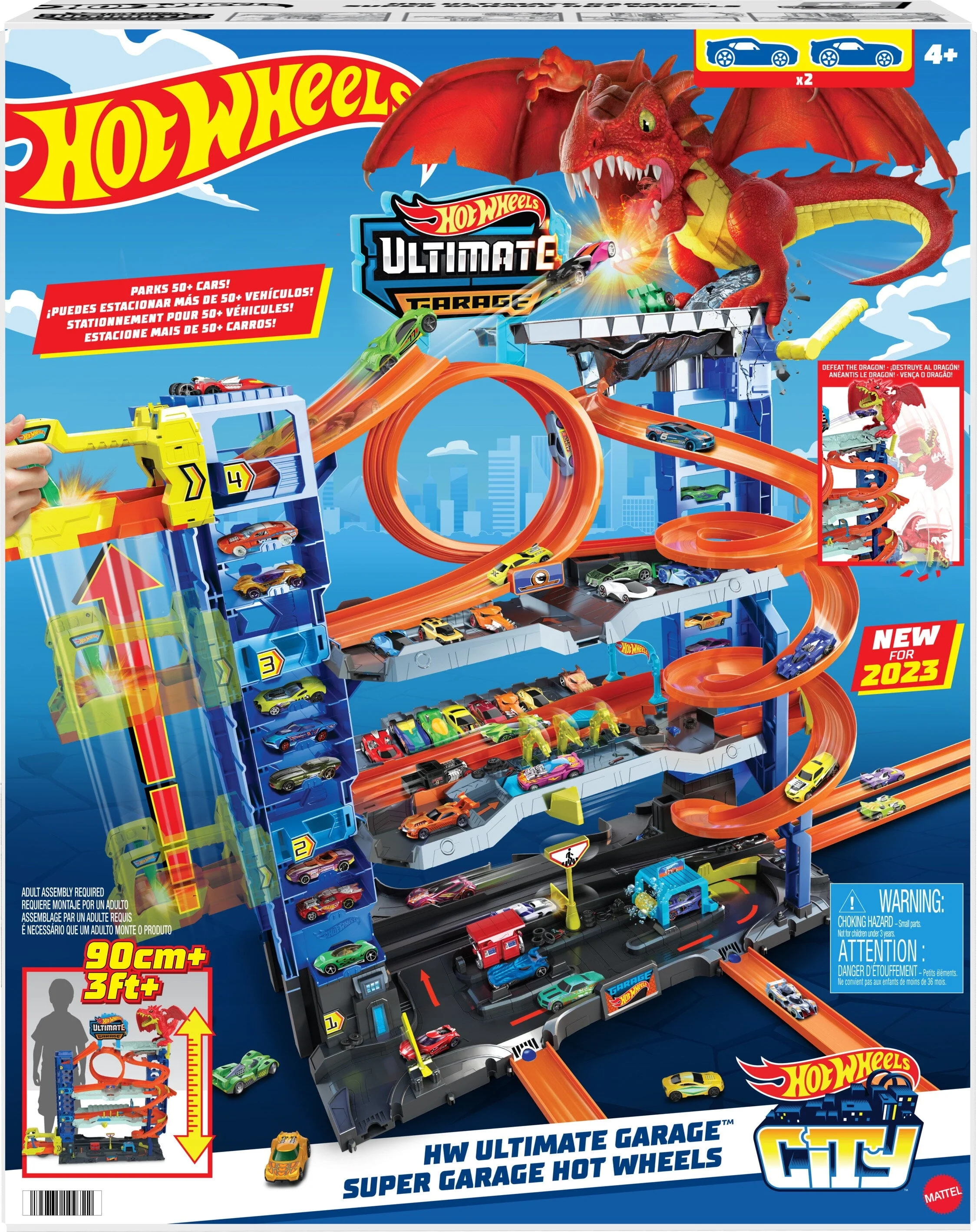 City Ultimate Garage Playset with 2 Die Cast Cars, Toy Storage for 50+ Cars Image 6