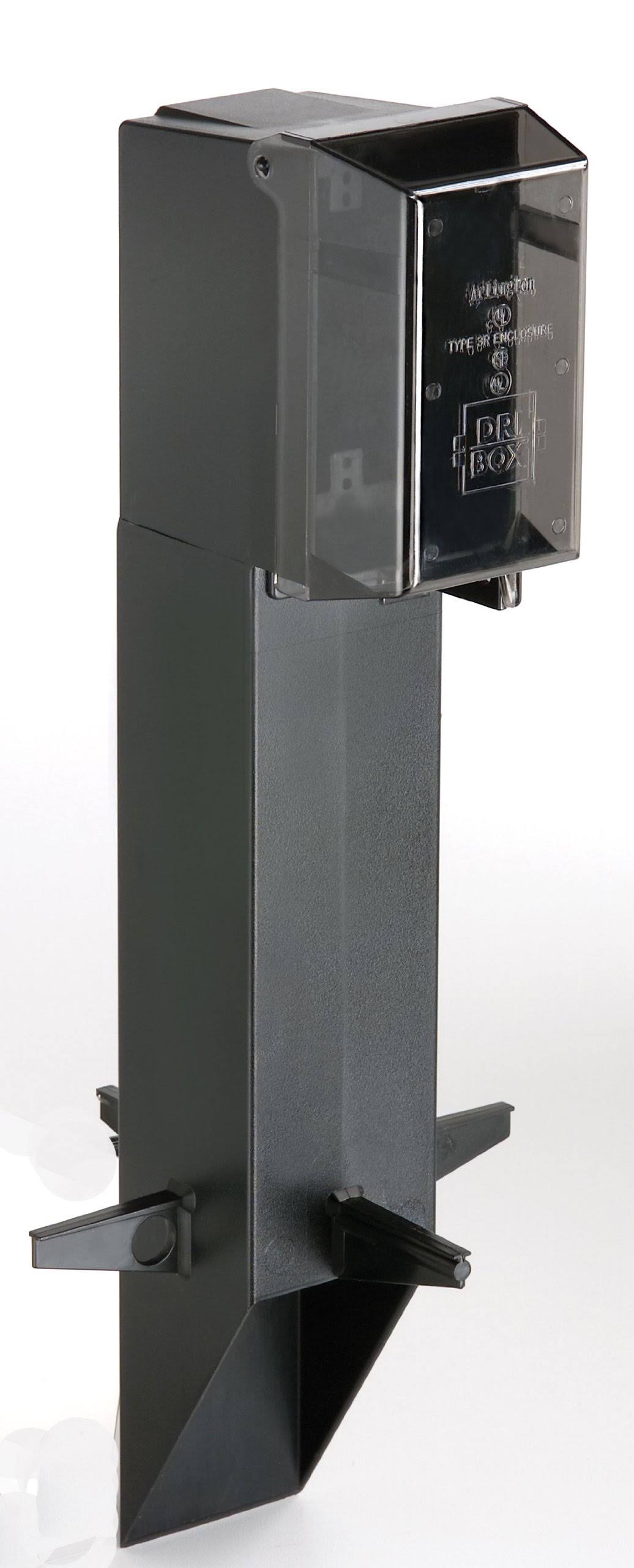Arlington GPD19B-1 Gard-N-Post Low-Profile Outdoor Landscape Lighting Post Enclosure with Outlet Cover, 19.5-Inch, Black, 1-Pack