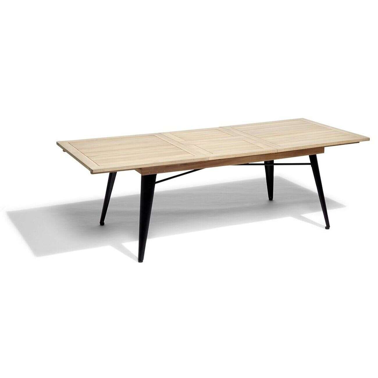 Table extensible Fabrik 6/8 personnes acacia naturel et métal noir 180/240x100xH75cm