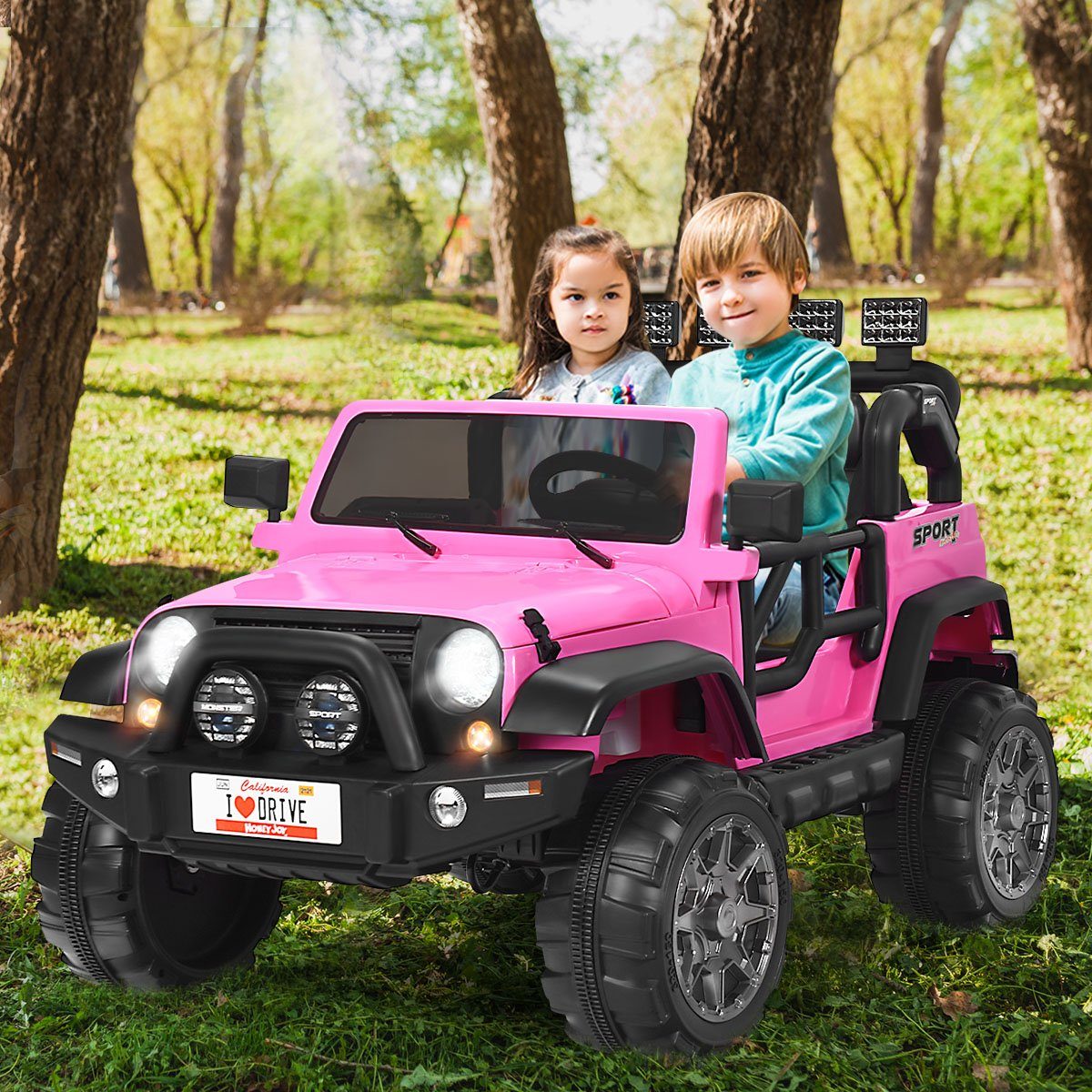 Elektroauto Jeep 2 Sitzer mit 3 Geschwindigkeiten rose