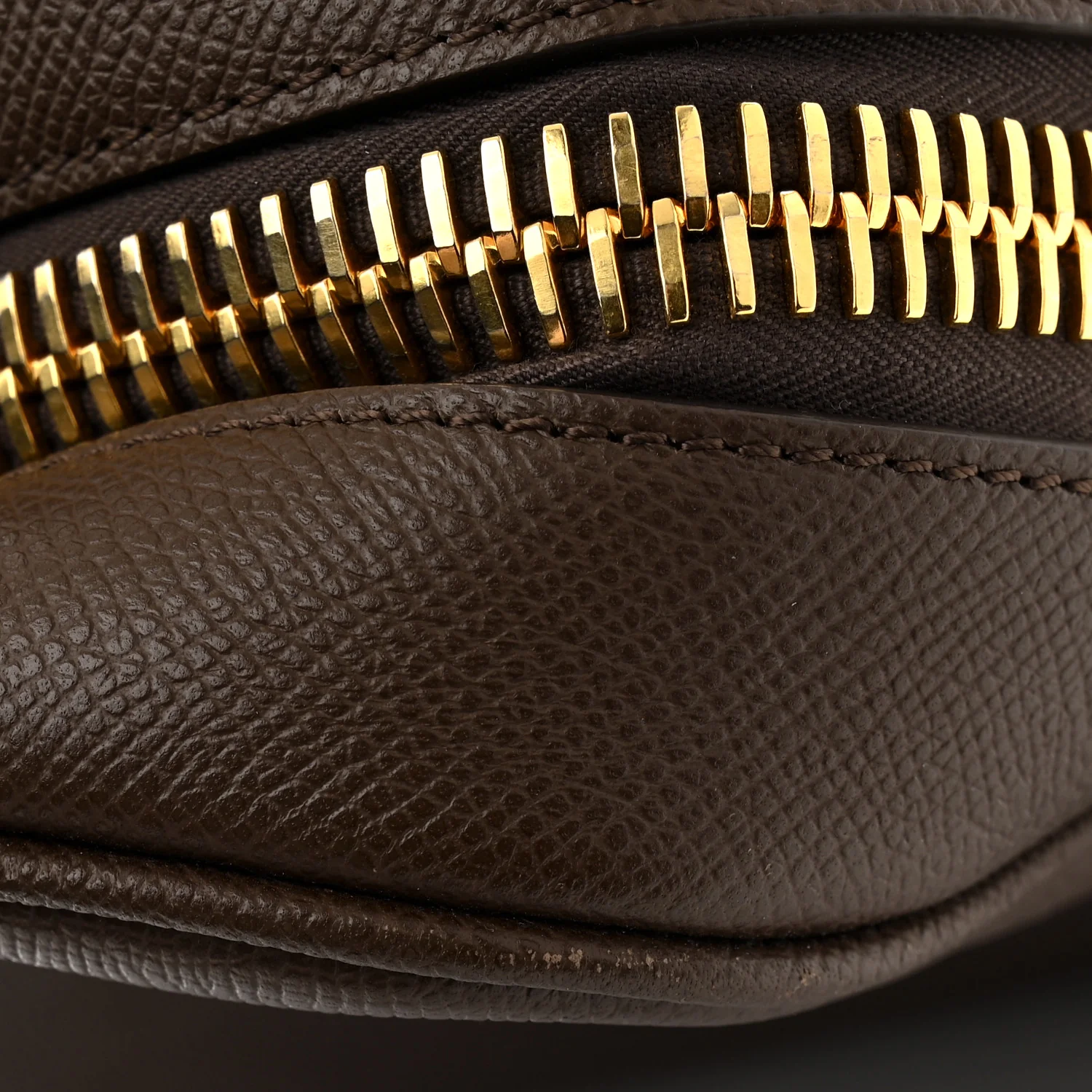 Grained Calfskin Medium Jennifer Crossbody Bag Brown