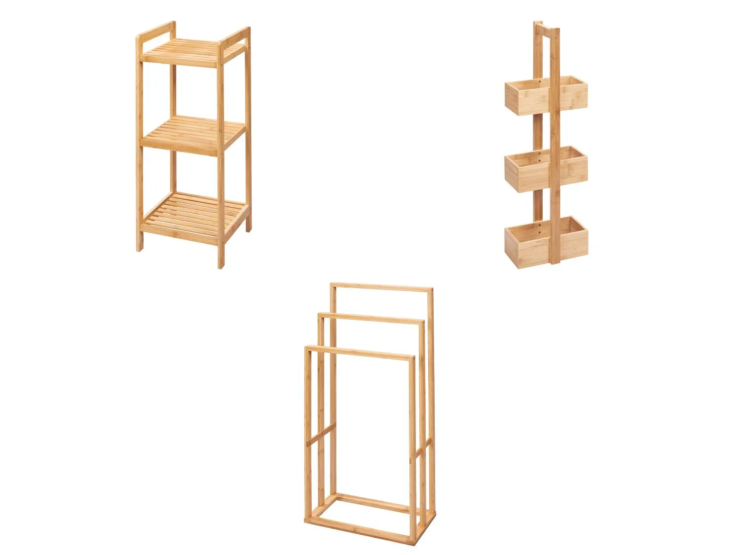 LIVARNO home Rangements en bambou pour salle de bains